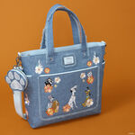 Disney Dogs & Cats Floral Faux Denim Convertible Backpack & Tote Bag with Coin Bag LFlifestyle2 view 3
